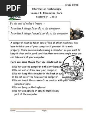 Lesson 1 Computer Care