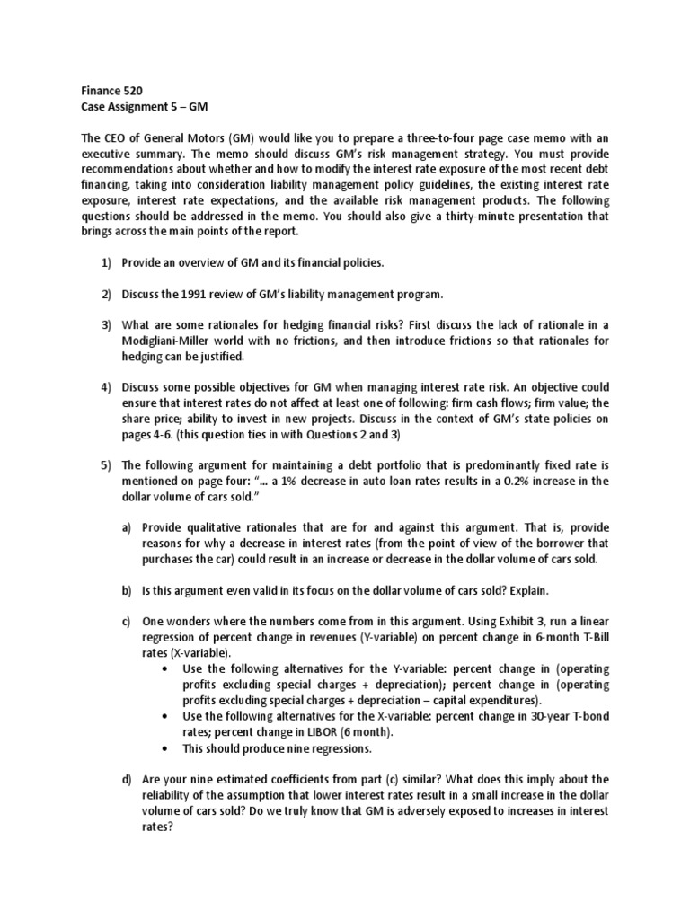GM Questions PDF Interest Interest Rates