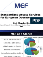 Standardized Access Services For European Operators Standardized Access Services For European Operators