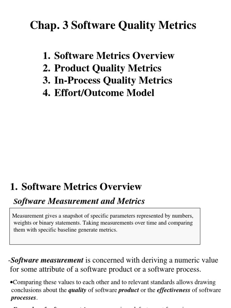 Software Quality Metrics | PDF | Business | Technology & Engineering