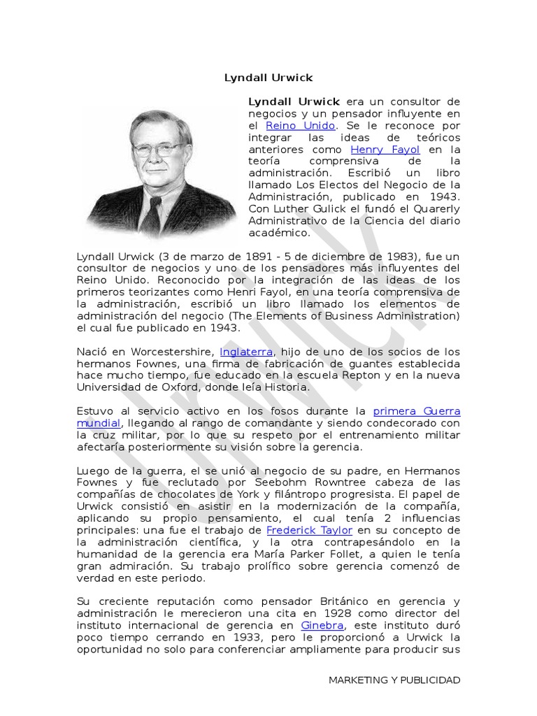 Lyndall Urwick: Un Pensador Influencial en la Teoría de la ...