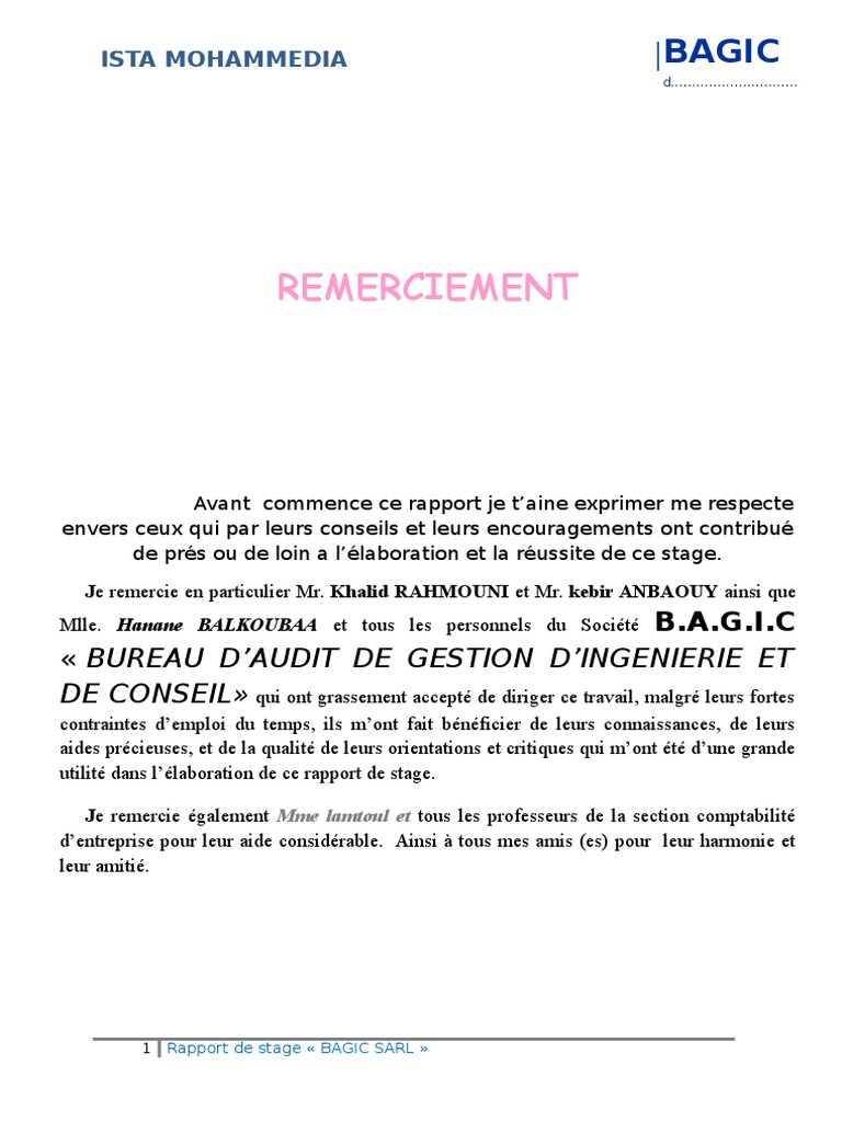 rapport de stage fiduciaire  Taxe sur la valeur ajoutée  Facture