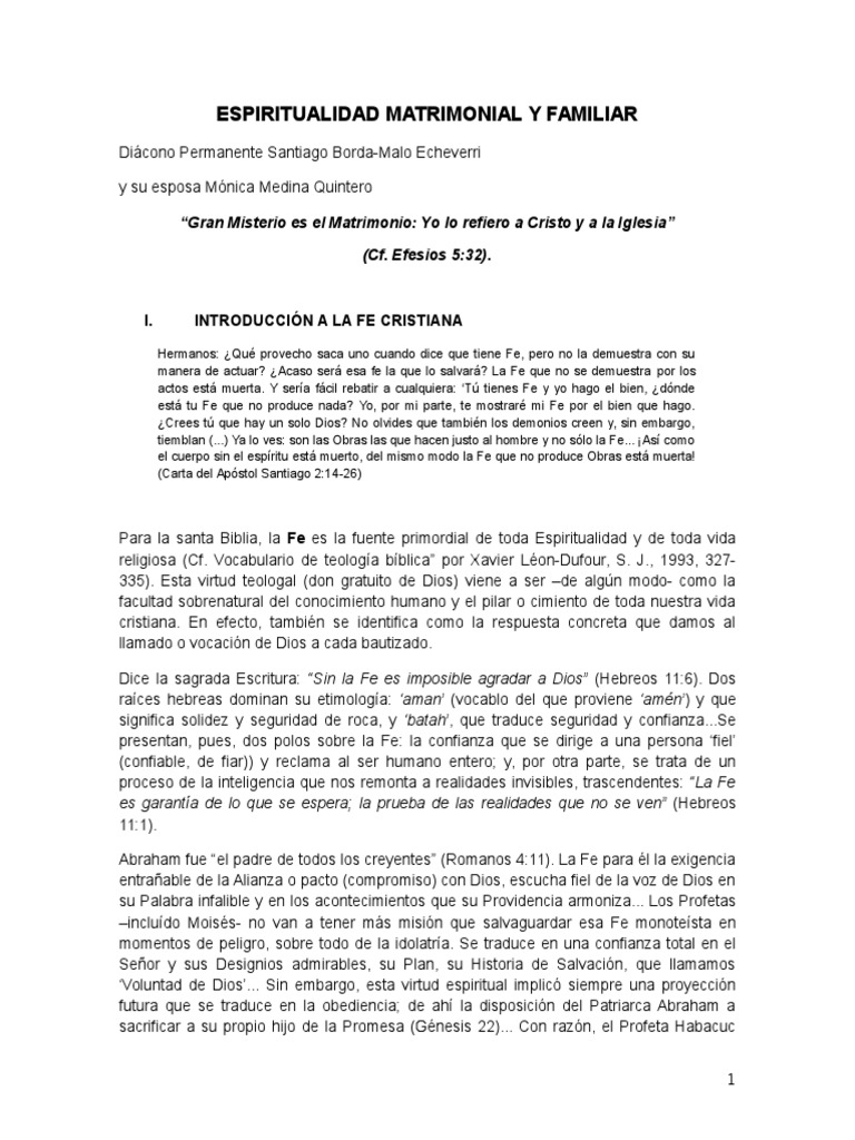 Espiritualidad Matrimonial y Familiar | PDF | Fe | Iglesia Católica