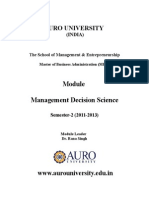 Management Decision Science Module Handbook