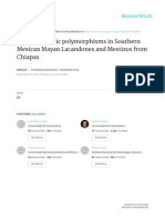 CYP2D6 genetic polymorphisms in Southern Mexican Mayan Lacandones and Mestizos from Chiapas.