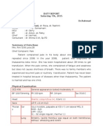 DUTY REPORT FOR THALASSEMIA PATIENT