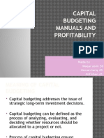 Capital Budgeting Manuals and Profitability: Made by Waqar Asim 50 Usman Tariq 49 Atif Khan 41
