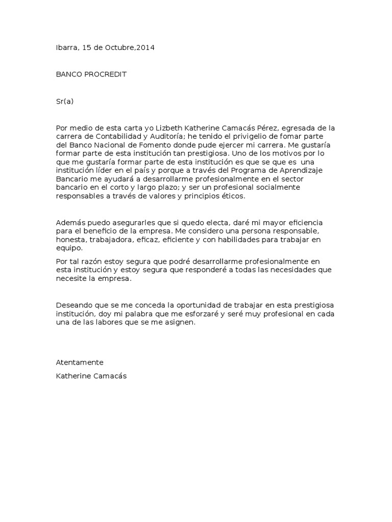 Carta de Motivacion