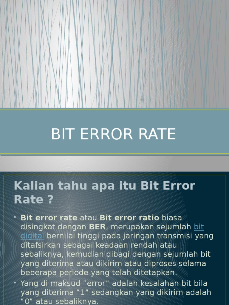 Pengertian dan Perhitungan Bit Error Rate | PDF