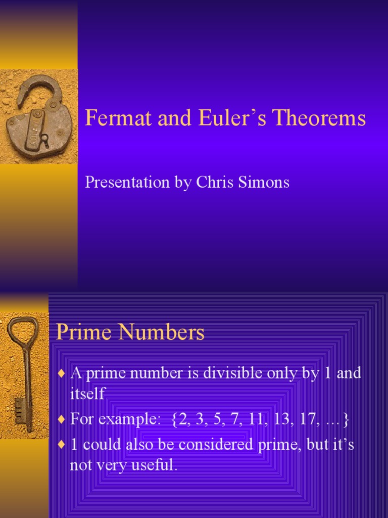 Fermat and Euler Theorems | PDF | Prime Number | Numbers