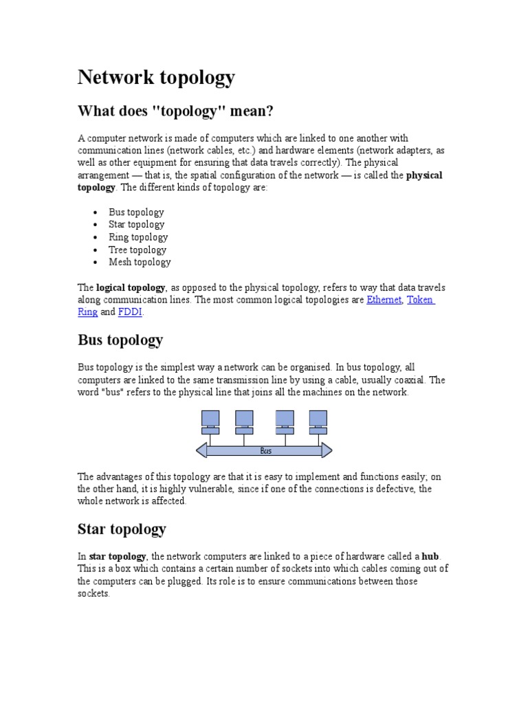 Network Topology What Does "Topology" Mean? PDF Network Topology