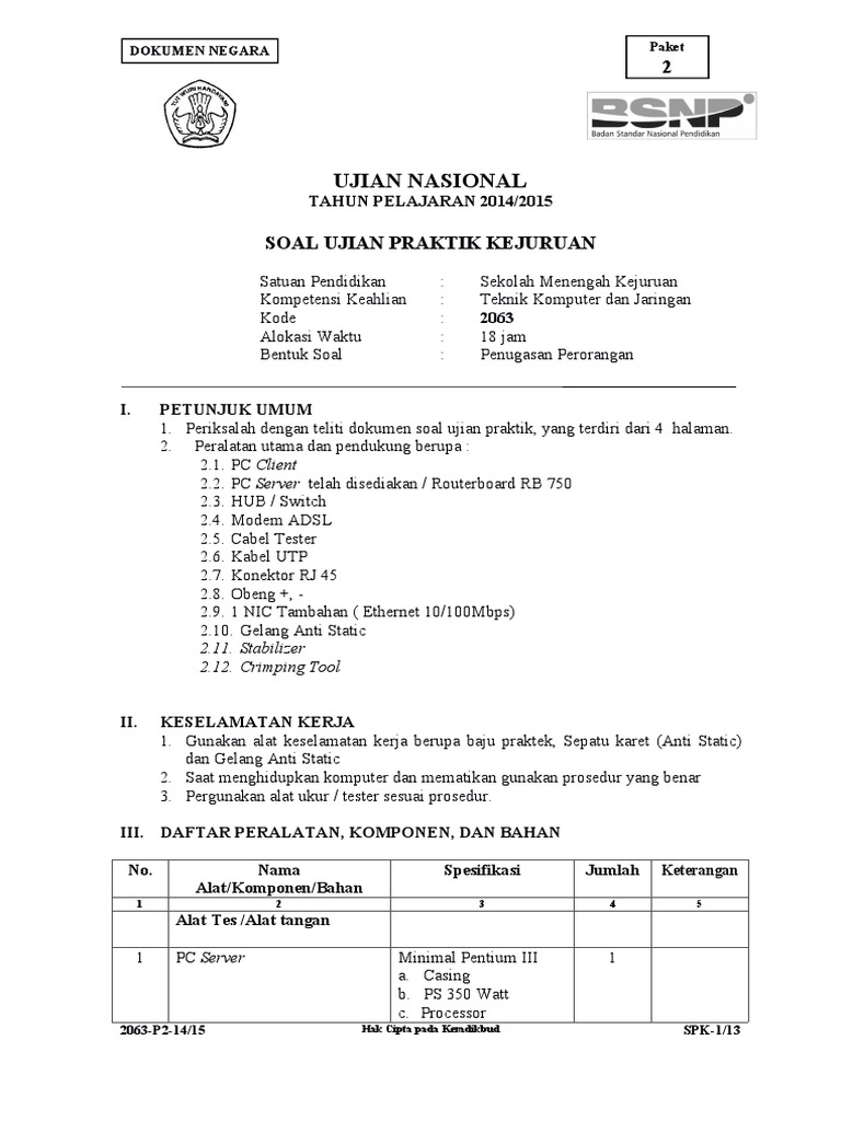 Soal Pembahasan Ujian Praktik Tkj Paket 2