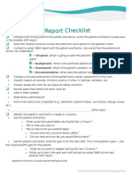 Bedside Shift Report Checklist: S B A R
