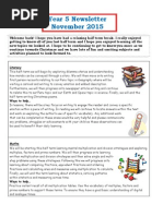 Year 5 Autumn 2 Newsletter 2015