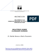 Relatório Clonagem Humana - 48 CNECV 06