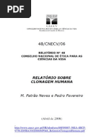 Relatório Clonagem Humana - 48 CNECV 06
