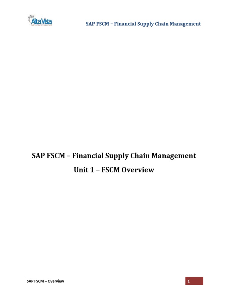 Overview of SAP FSCM Components | PDF | Invoice | Supply Chain Management