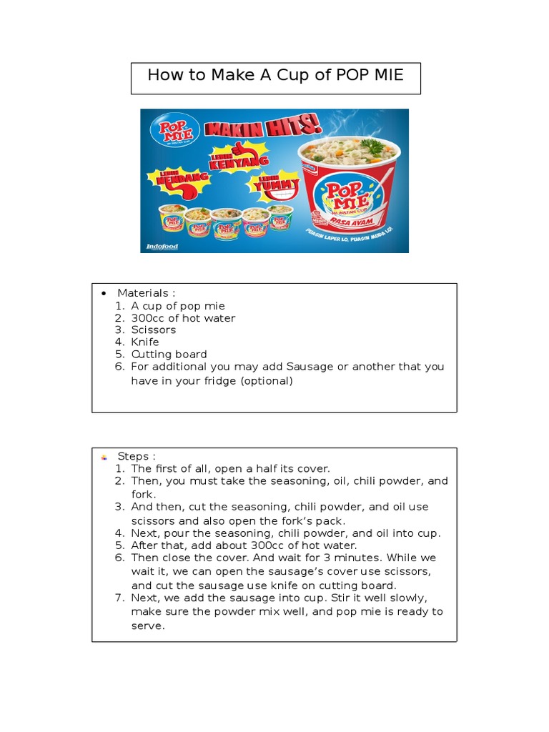 How To Make A Pop Mie Docx