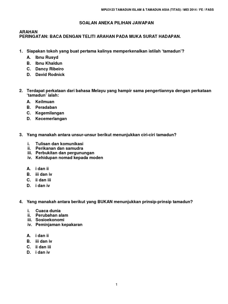 Contoh Soalan Struktur Hubungan Etnik - Terengganu n