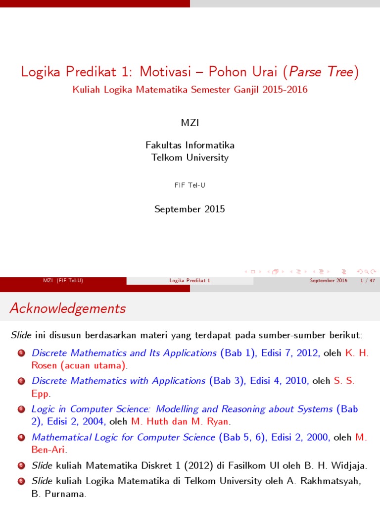 Logika Predikat dan Variabel dalam Matematika | PDF | Metode & Bahan Ajar
