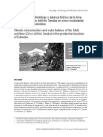 Características Climáticas y Balance Hídrico de La Lima Ácida Tahití (Citrus Latifolia Tanaka) en Cinco Localidades Productoras de Colombia