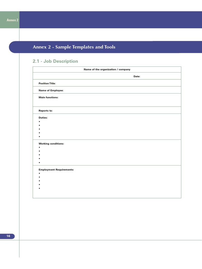 Job Description Template for Secretary | PDF