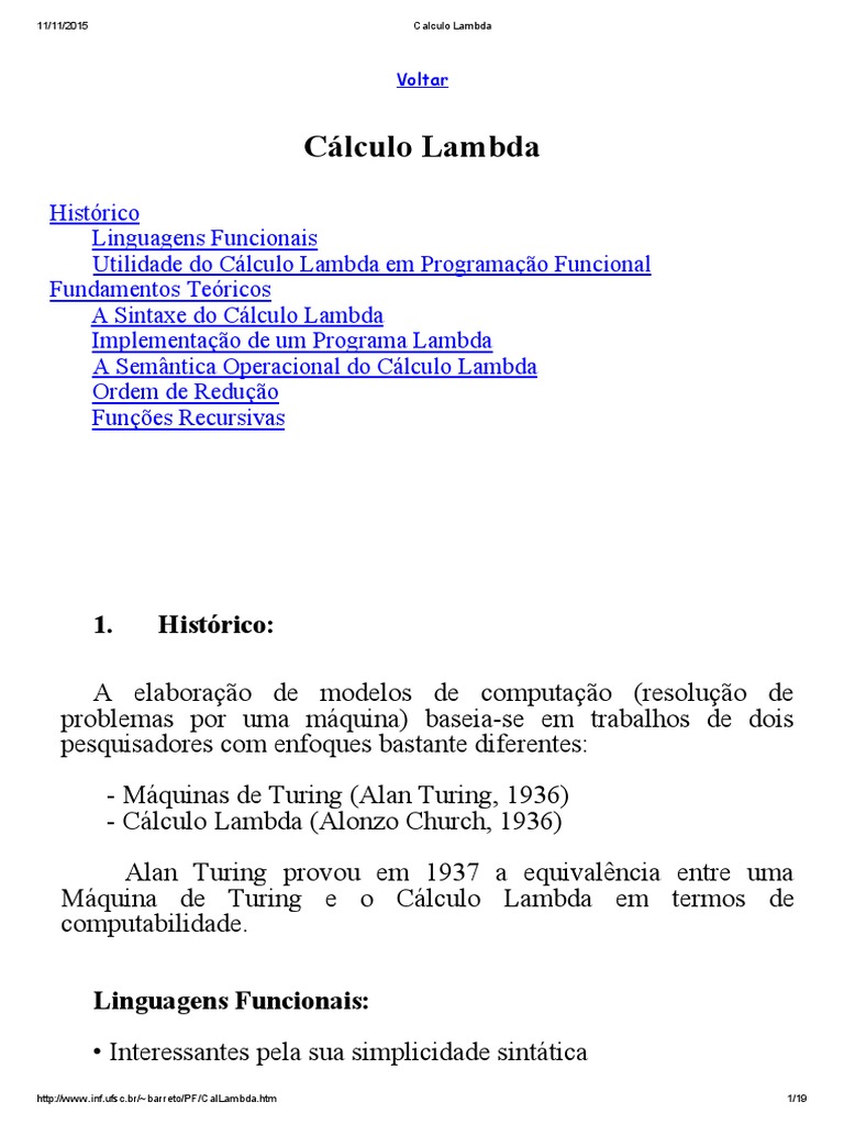 Calculo Lambda PDF Programação funcional Função (Matemática)