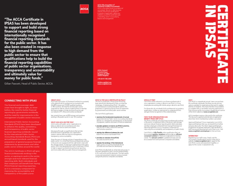 Cert IPSAS Brochure | Download Free PDF | Accountant | Accounting