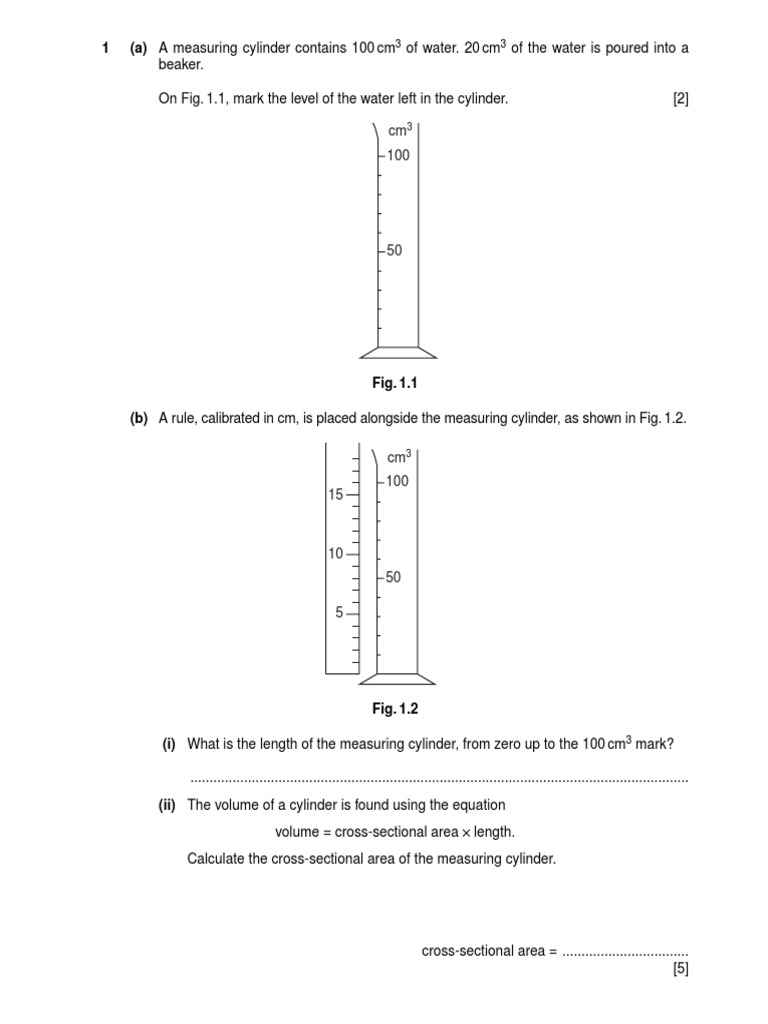 Measuring Cylinder Volume Calculation | PDF