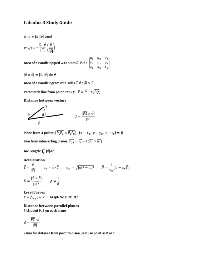 Calculus 3 Study Guide | PDF