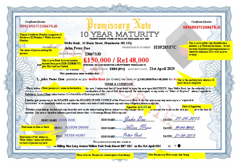 Promisory Note Example | PDF | Promissory Note | Pound Sterling