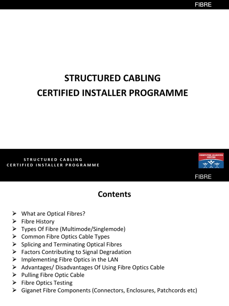 Structured Cabling Certified Installer Programme | PDF
