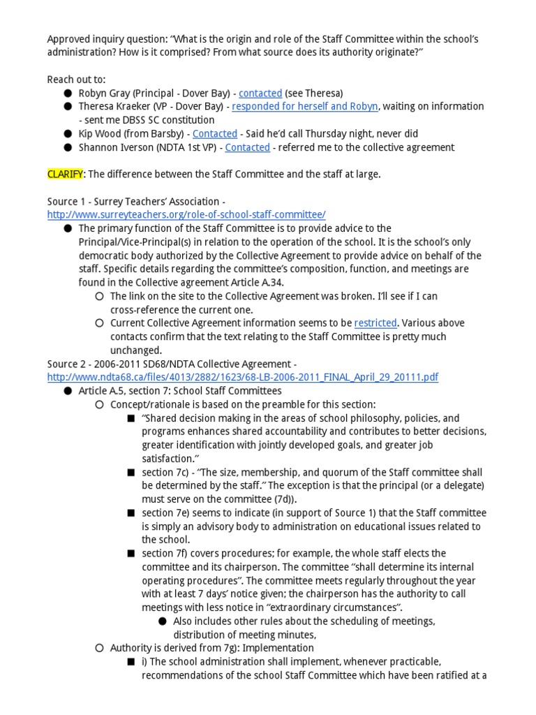 Staff Committee Role in School Admin | PDF | Quorum | Government