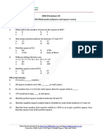 CBSE Worksheet-28 CLASS - VIII Mathematics (Square and Square Roots)