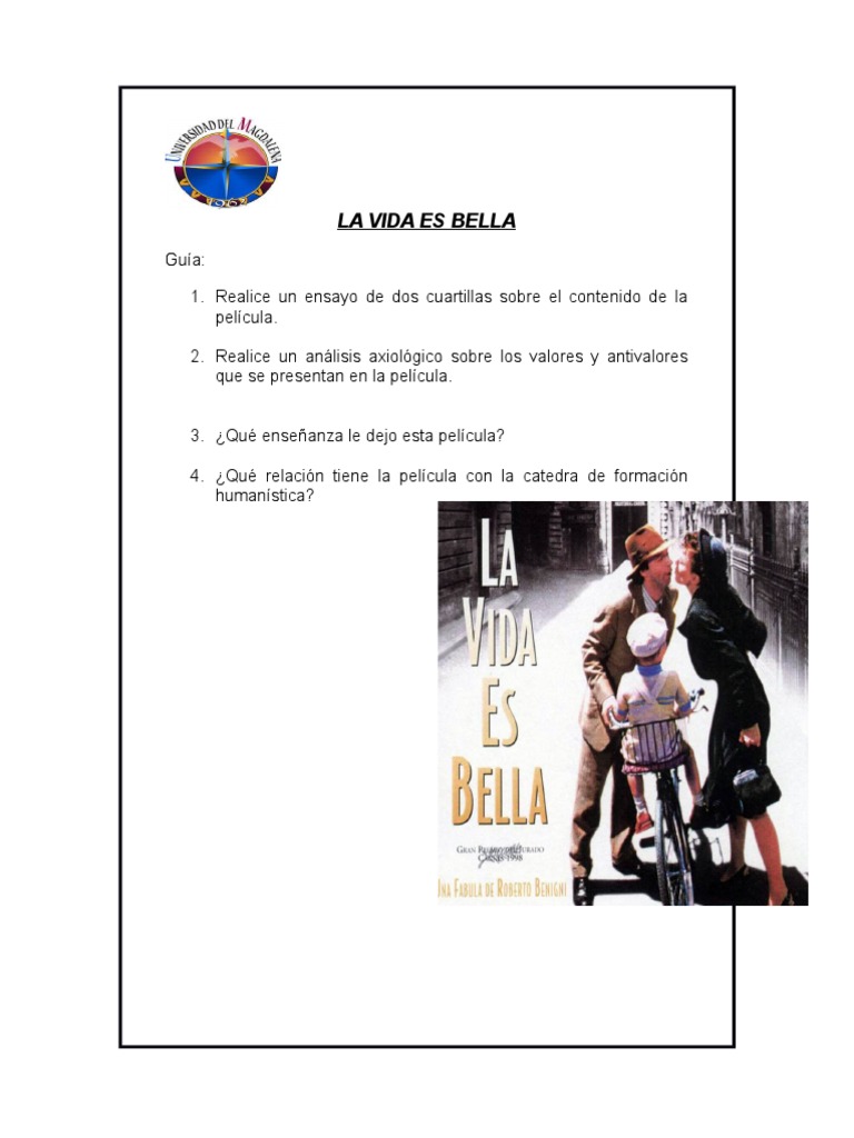 La Vida Es Bella PDF Felicidad