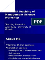 INFORMS Teaching of Management Science Workshop