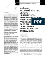Análisis Filogenético Del Género Neotropical Panicoideae: Paniceae) Con Base en Caracteres Morfológicos Y Anatómicos