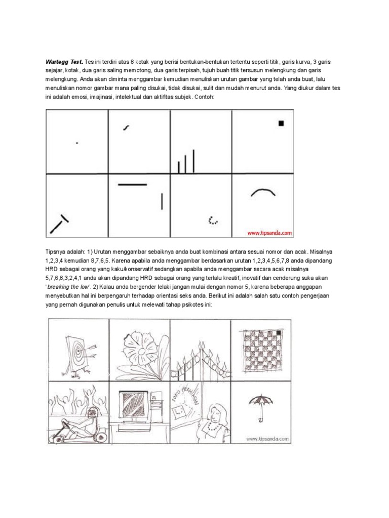 Wartegg Test Tes ini terdiri atas 8 kotak yang berisi Wartegg Test Tes ini terdiri atas 8 kotak yang berisi