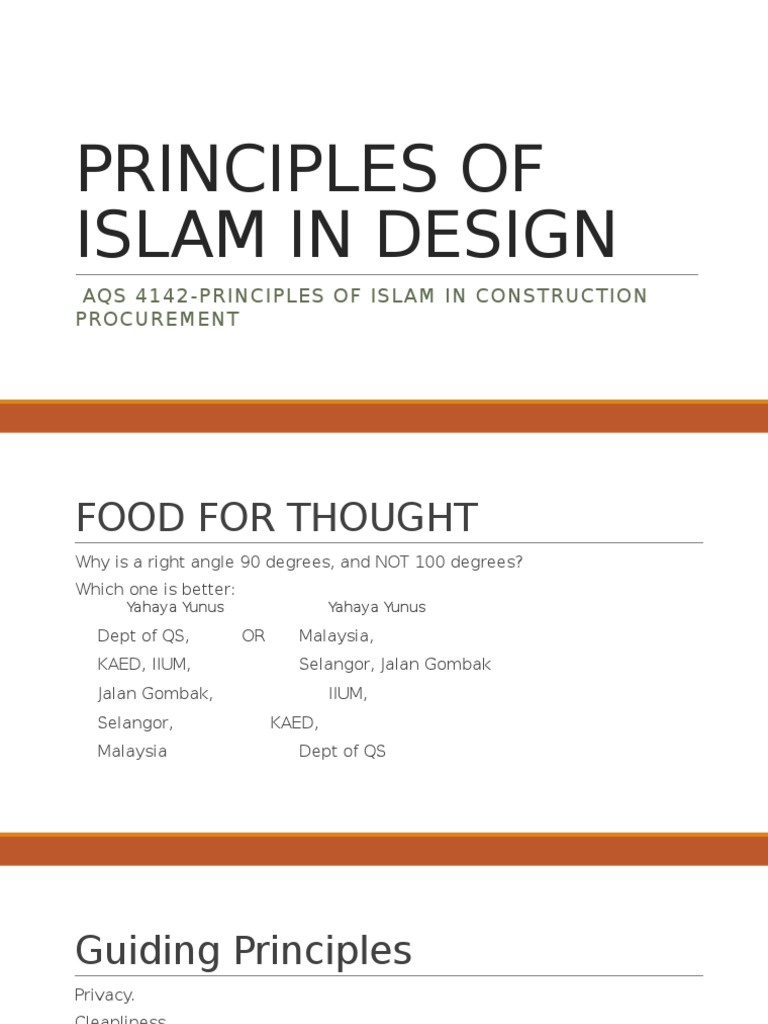 Principles of Islam in Design | PDF | Privacy | Muhammad