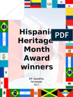 Hispanic Heritage Month Award Winners: BY: Sandrita Fernando Gr.7