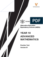 Year10 Advanced Maths Practice Test