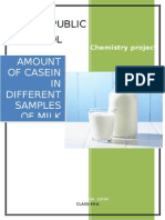 Amount of Casein in Different Milk Samples