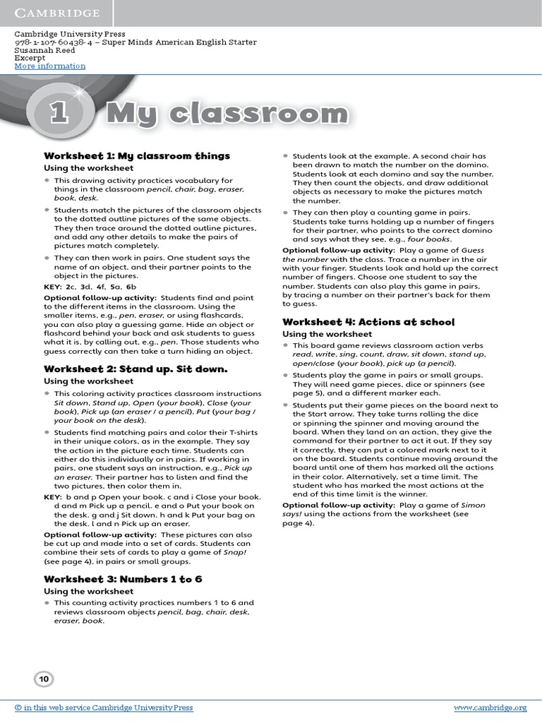 English Starter Level Teachers Resource | PDF | Classroom | Further ...