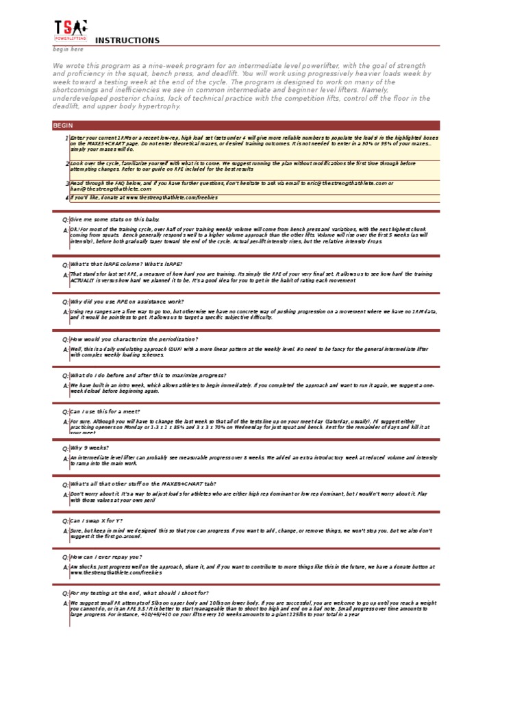 Tsa Intermediate | PDF | Athletic Sports | Weight Training