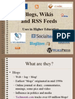 Blogs, Wikis and RSS Feeds: Uses in Higher Education