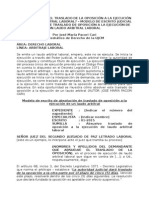 Cómo Absolver El Traslado de La Oposición A La Ejecución de Un Laudo Arbitral Laboral