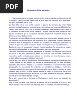 Dissertation Etat Souverain Pdf Souverainete Traite