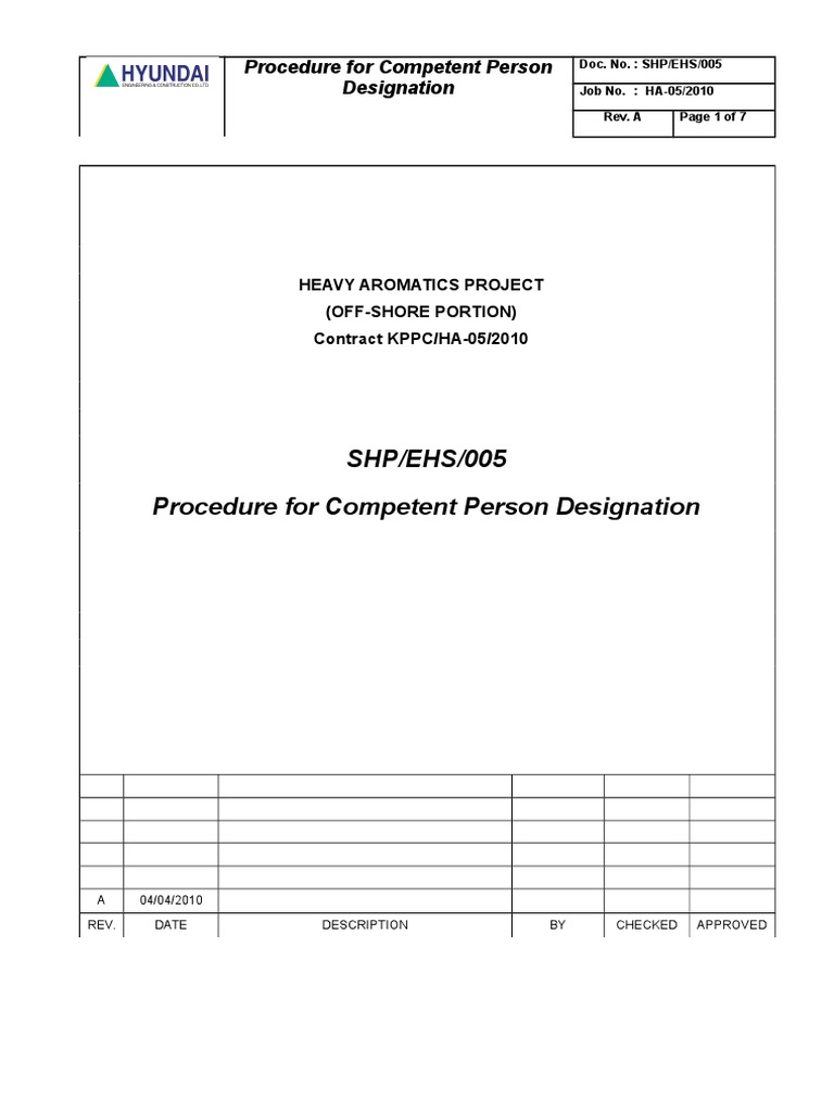05. Competent Person Evaluation | Safety | Engineering
