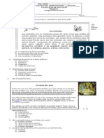 Examen de Diagnostico Comprensión Lectora 4° Grado Primaria