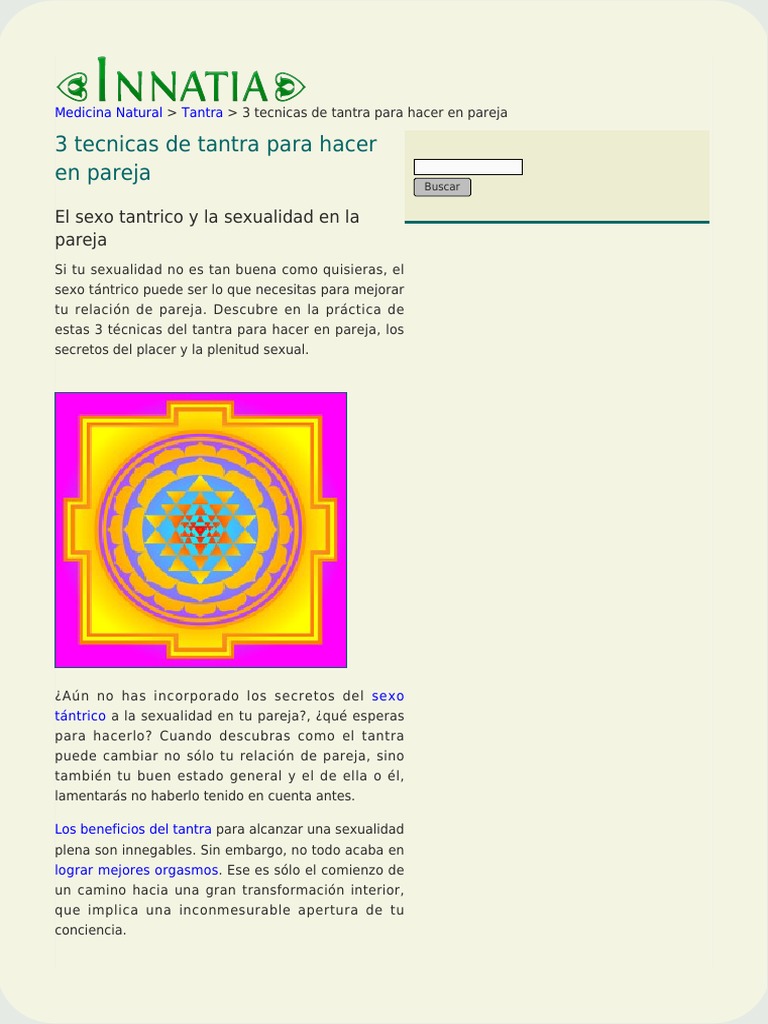 3 Tecnicas de Tantra para Hacer en Pareja | PDF | Tantra | Orgasmo